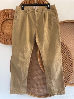 Free People Tan Chino Trousers Pants - Classic Straight Fit